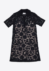 P.A.R.O.S.H Copper Floral Knit Mini Dress Navy D550877COPPER_012