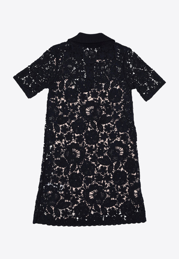 P.A.R.O.S.H Copper Floral Knit Mini Dress Navy D550877COPPER_012