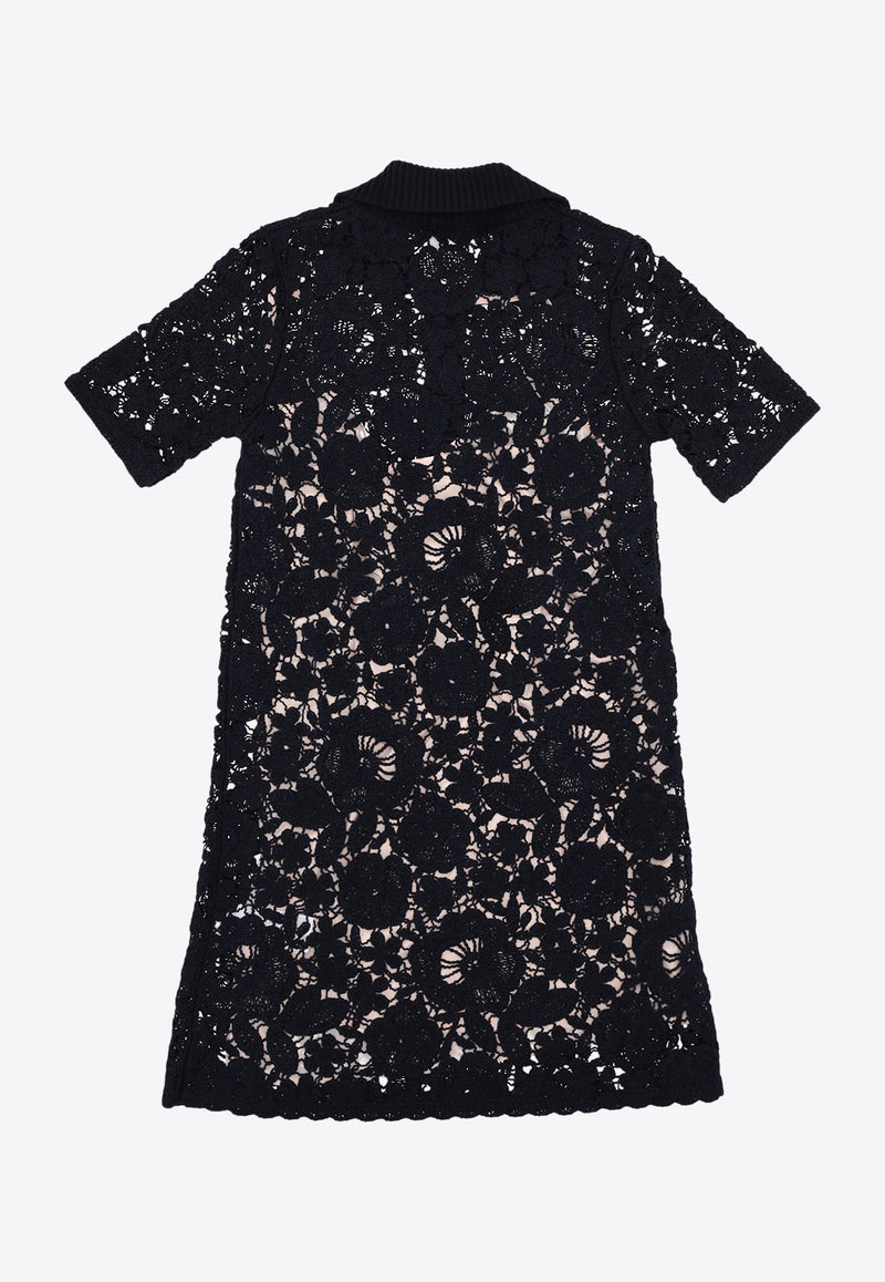P.A.R.O.S.H Copper Floral Knit Mini Dress Navy D550877COPPER_012