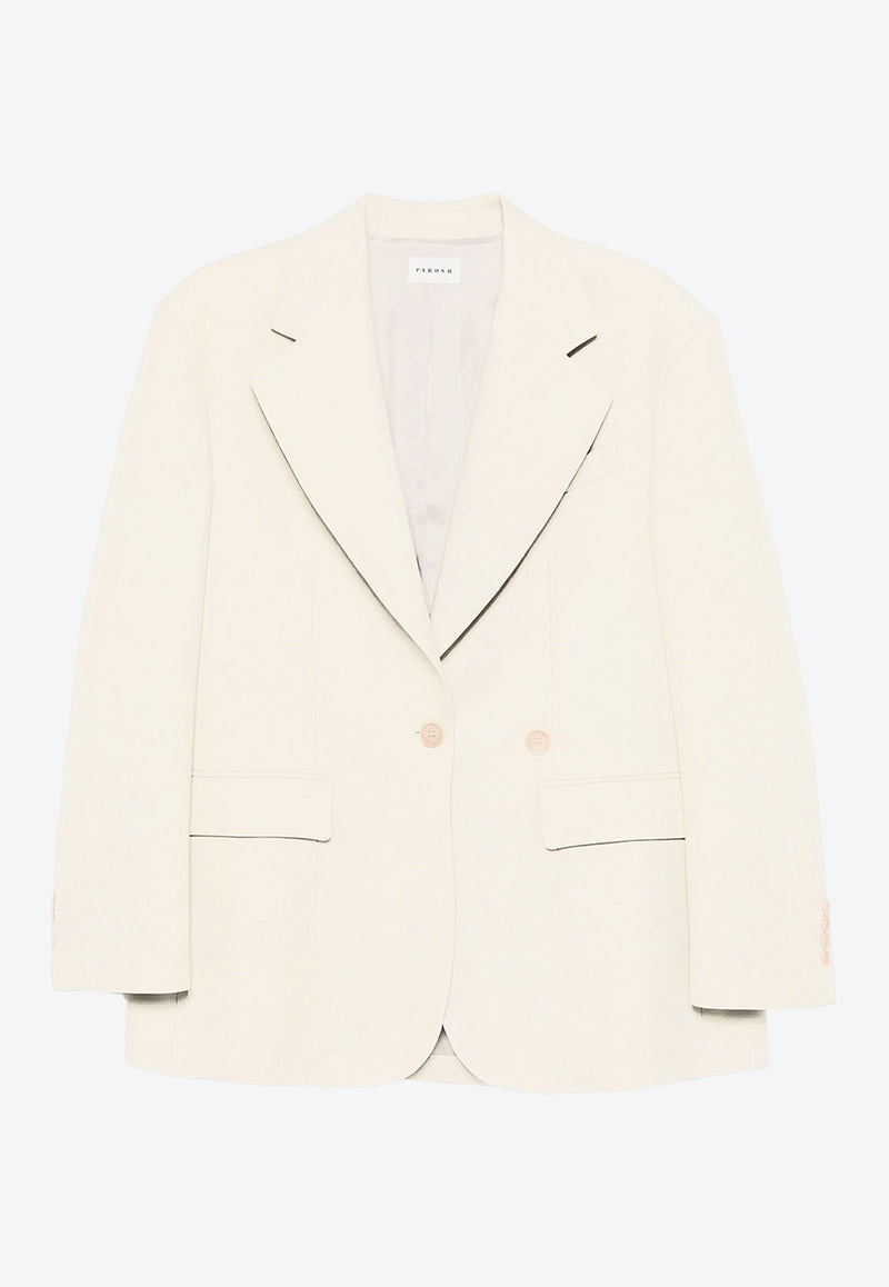 P.A.R.O.S.H Raisa25 Double-Breasted Blazer Cream D420326RAISA25_002