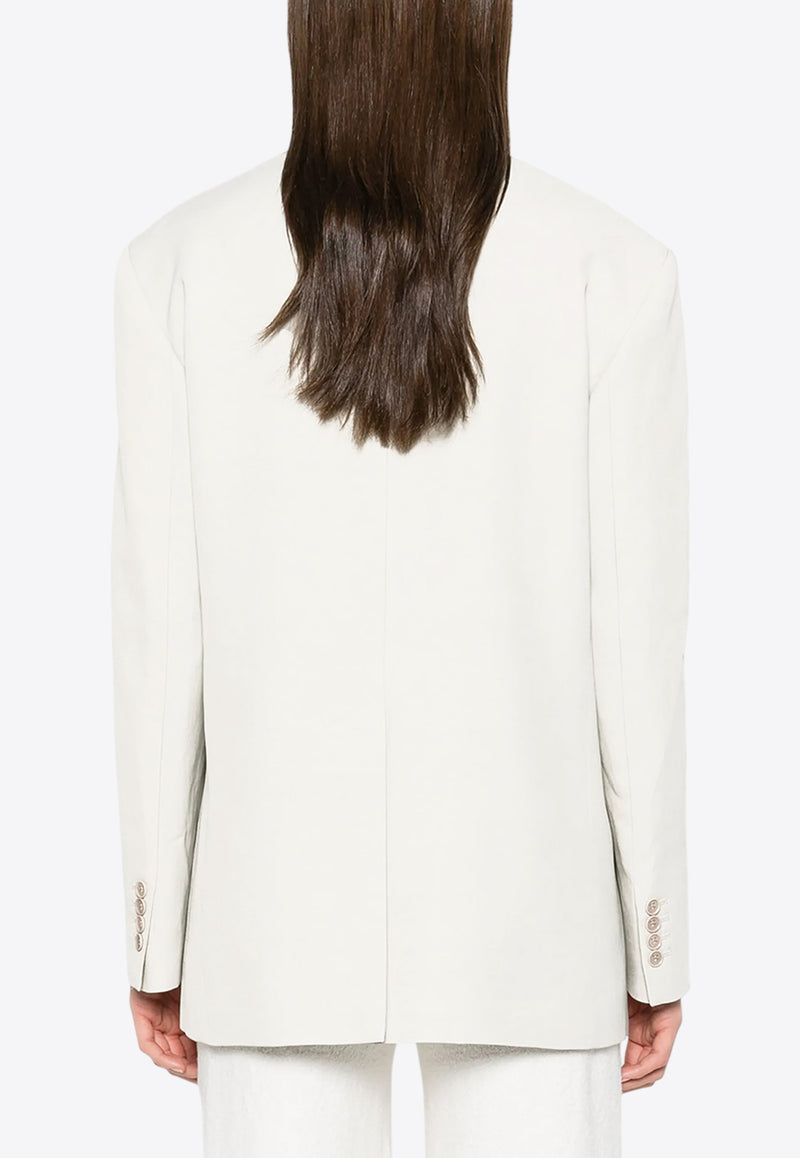 P.A.R.O.S.H Raisa25 Double-Breasted Blazer Cream D420326RAISA25_002