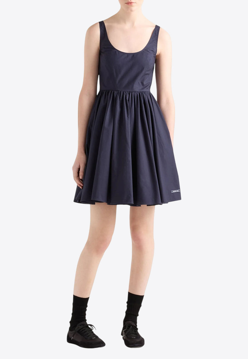 Prada Scoop-Neck Pleated Mini Dress Navy P3O56SOOO16NT_F0008