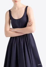 Prada Scoop-Neck Pleated Mini Dress Navy P3O56SOOO16NT_F0008