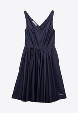 Prada Scoop-Neck Pleated Mini Dress Navy P3O56SOOO16NT_F0008