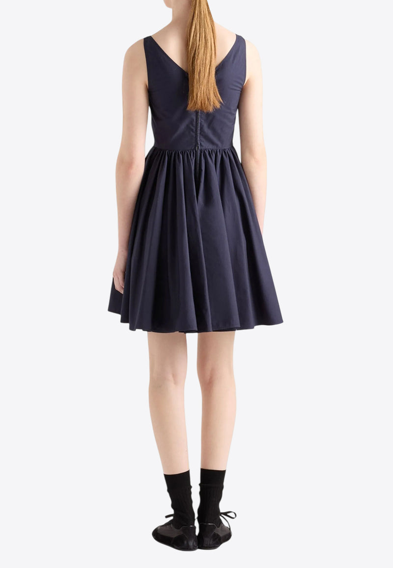 Prada Scoop-Neck Pleated Mini Dress Navy P3O56SOOO16NT_F0008