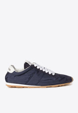 Miu Miu Plume Leather Low-Top Sneakers Navy 5E114EFD005D7C_F0008