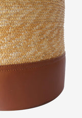 La Rose Leather Trim Vase Beige P22CAT_95