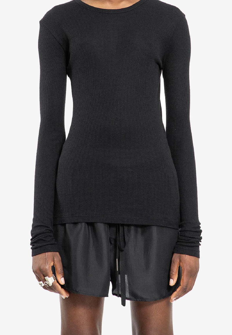 Ann Demeulemeester Fiene Long-Sleeved Slim T-shirt Black B0011488FA570_099