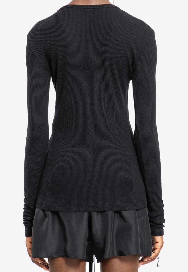Ann Demeulemeester Fiene Long-Sleeved Slim T-shirt Black B0011488FA570_099