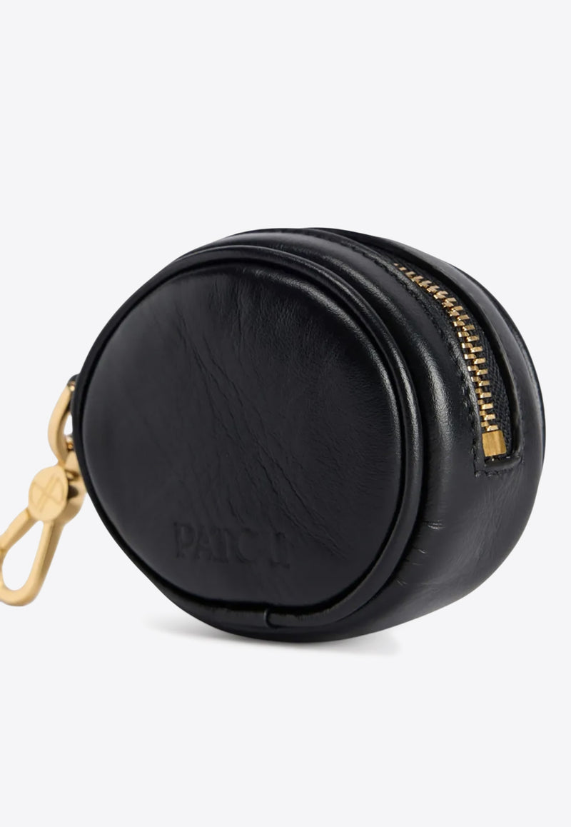 Patou Mini JP Leather Pouch Keyring Black SL0035000_999B