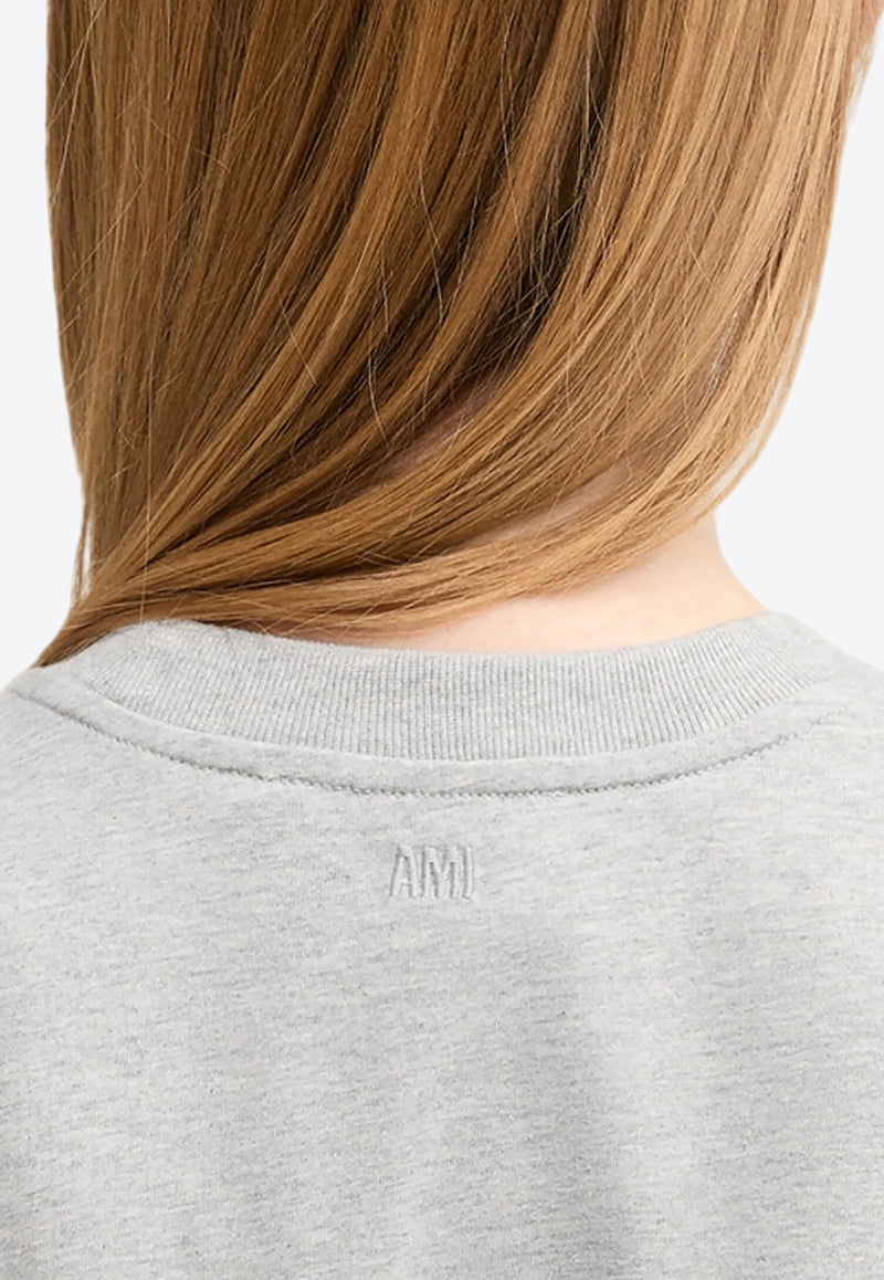 AMI PARIS Ami De Coeur Crewneck T-shirt Gray BFUTS035724_0951