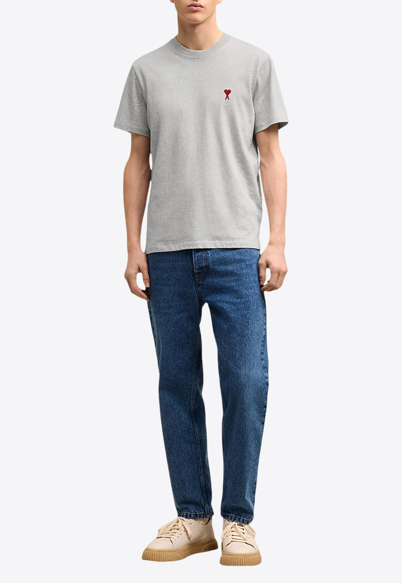 AMI PARIS Ami De Coeur Crewneck T-shirt Gray BFUTS035724_0951