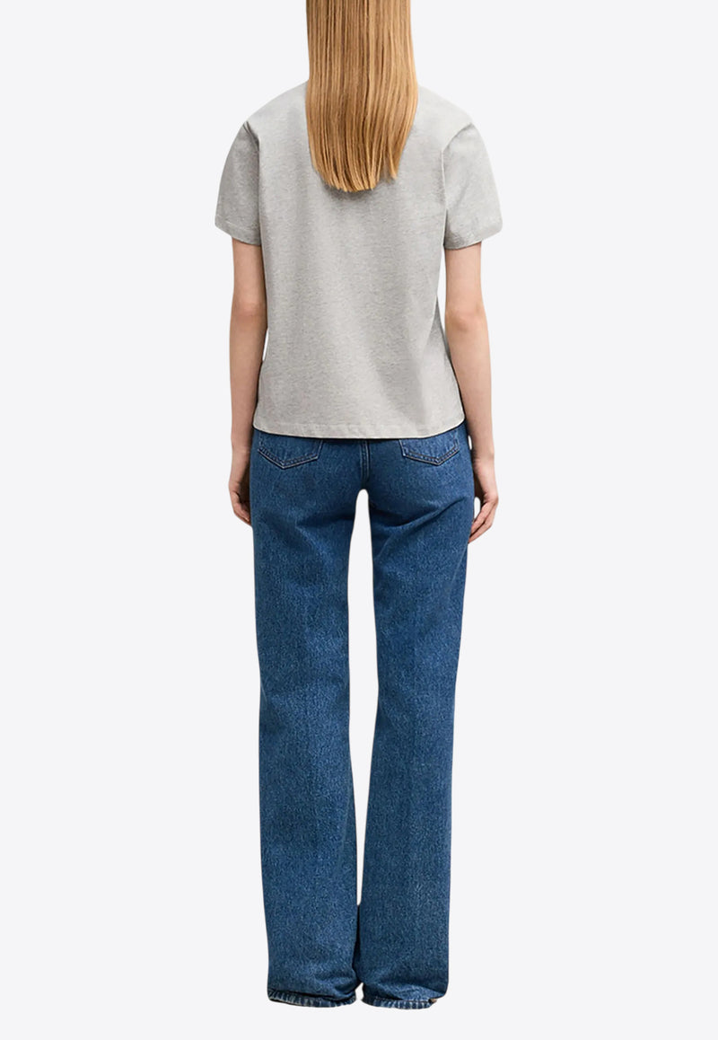 AMI PARIS Ami De Coeur Crewneck T-shirt Gray BFUTS035724_0951