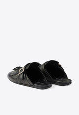 Prada Shuffle Fringed Calf Leather Mules Black 1S973NFA005070_F0002