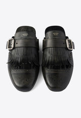 Prada Shuffle Fringed Calf Leather Mules Black 1S973NFA005070_F0002