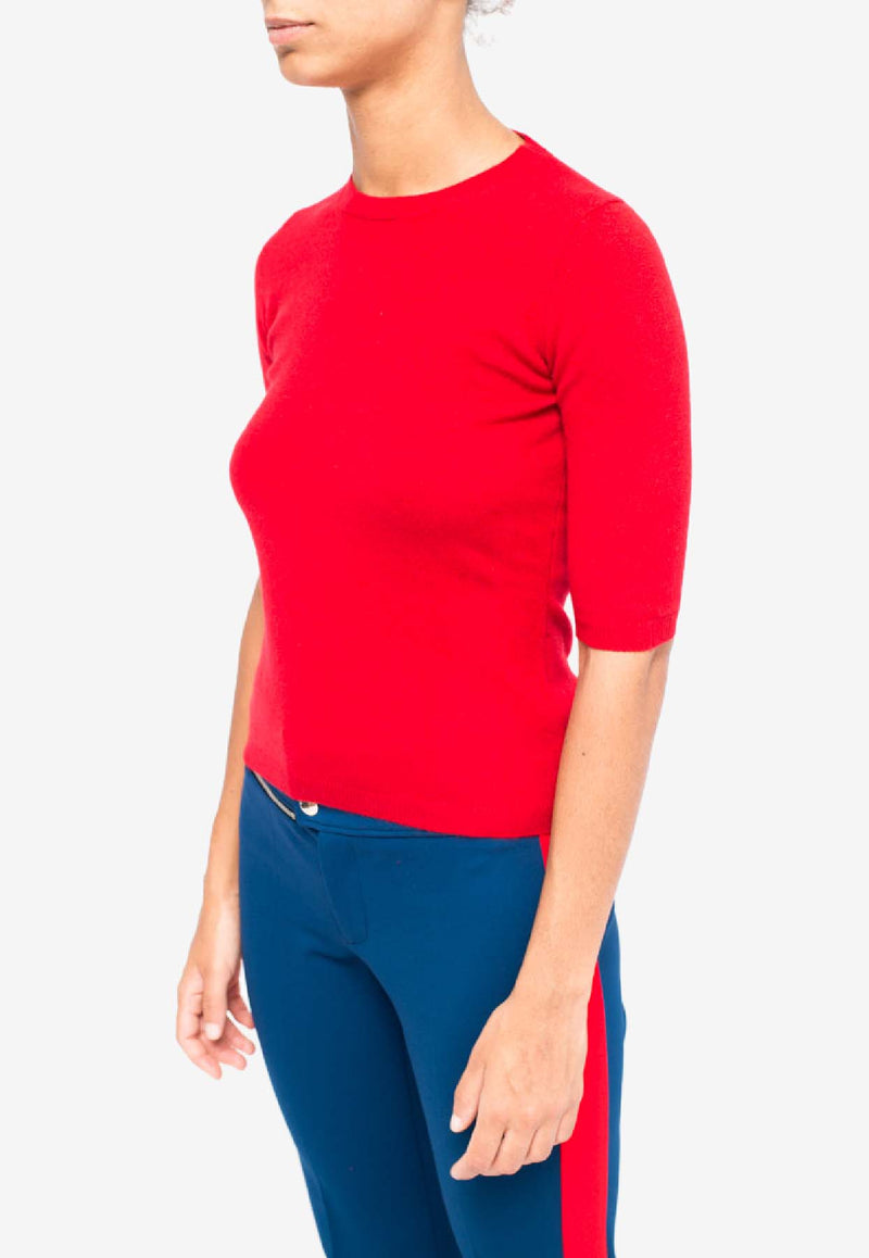 La Rose Cashmere Knit Top Red GDC22805C_40063