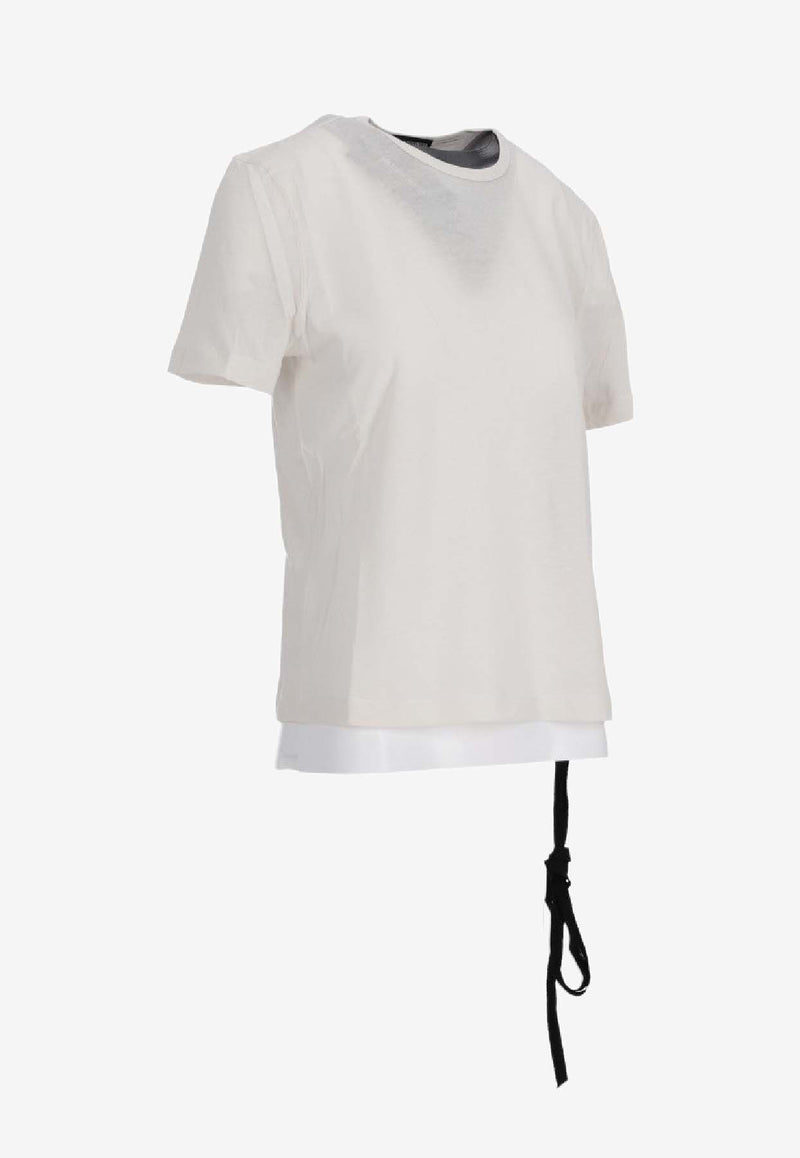 Ann Demeulemeester Fanie October And The Eyes Print T-shirt with Strap White B0012549FA206_003