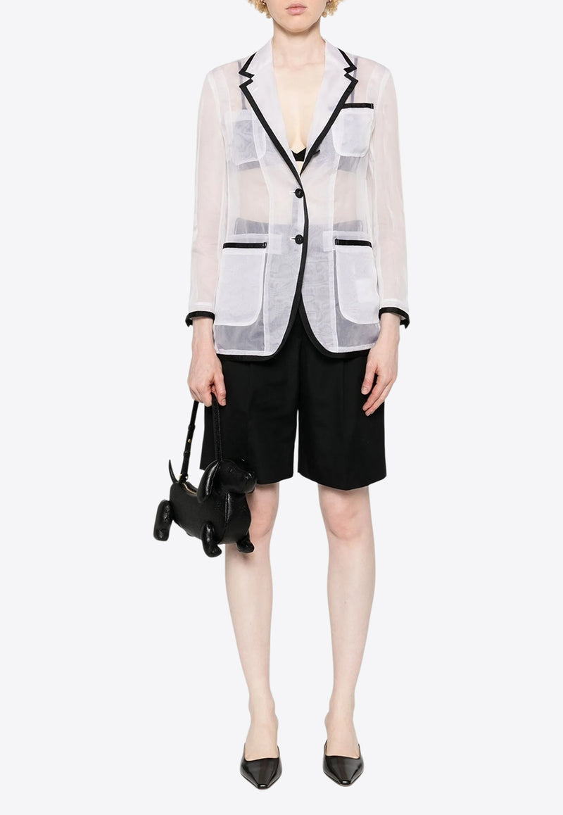 Thom Browne Semi-Sheer Organza Blazer White FBC927B05762_100