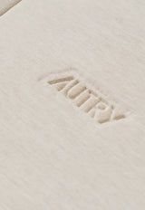 Autry Debossed Logo Neoprene Zip-Up Hoodie Cream JAPX33_RS
