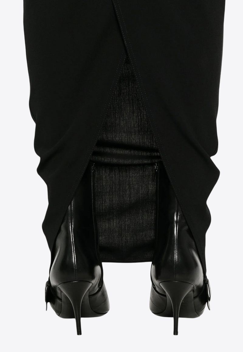 Rick Owens Soft Pillar Maxi Skirt Black RP01E7331WLP_09