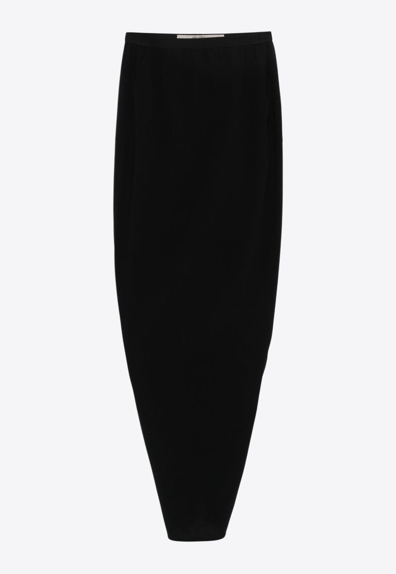 Rick Owens Soft Pillar Maxi Skirt Black RP01E7331WLP_09