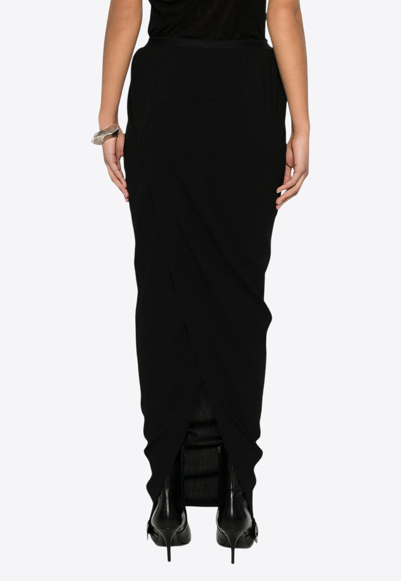Rick Owens Soft Pillar Maxi Skirt Black RP01E7331WLP_09