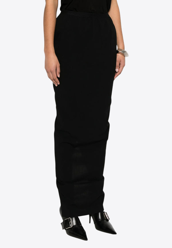 Rick Owens Soft Pillar Maxi Skirt Black RP01E7331WLP_09