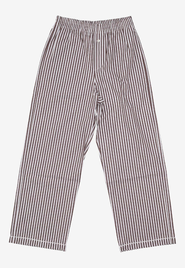 La Rose Striped Pajama Pants Beige PS001001_BROWN STRIPES
