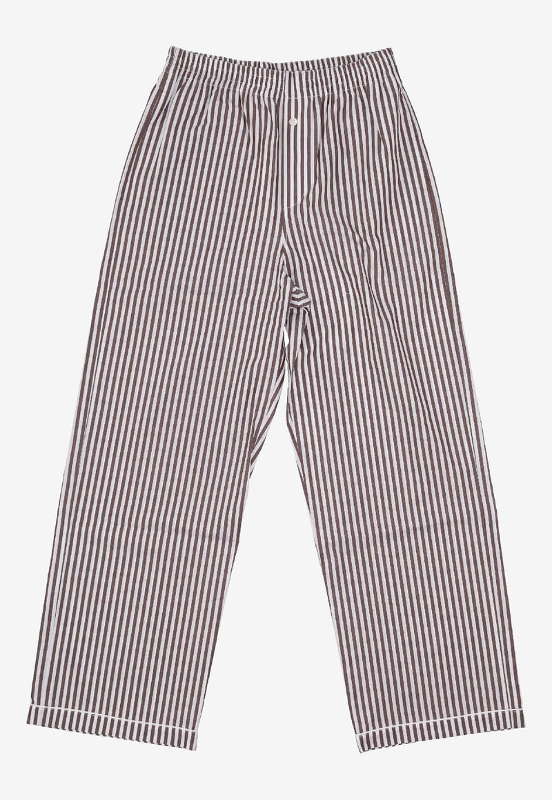 La Rose Striped Pajama Pants Beige PS001001_BROWN STRIPES