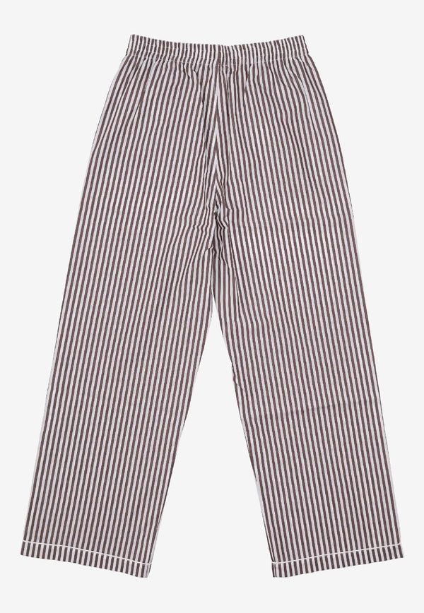 La Rose Striped Pajama Pants Beige PS001001_BROWN STRIPES