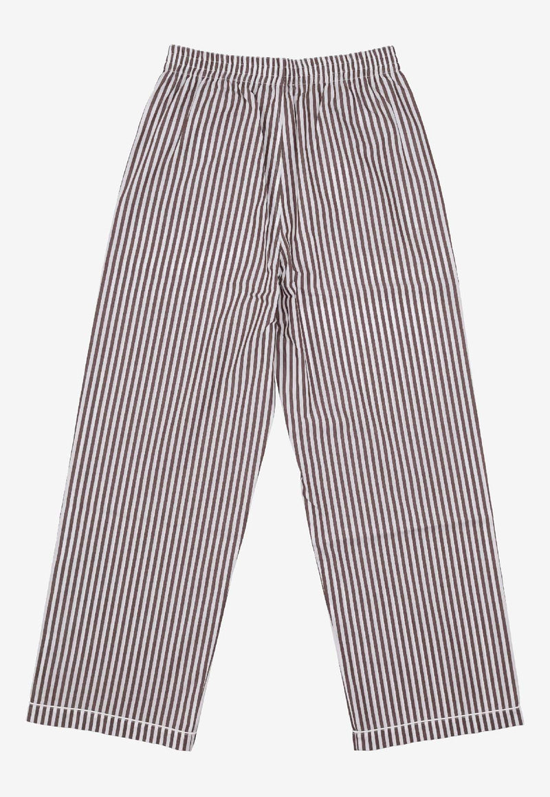 La Rose Striped Pajama Pants Beige PS001001_BROWN STRIPES
