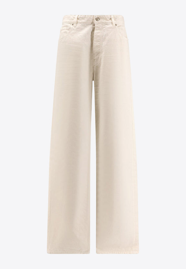 Balenciaga Logo Patch Loose Pants Cream 786468TJW94_9000_White_32772834