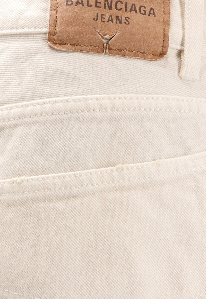 Balenciaga Logo Patch Loose Pants Cream 786468TJW94_9000_White_32772834