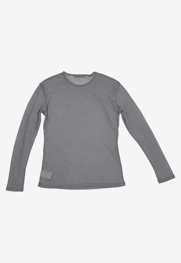 La Rose Long-Sleeved Jersey T-shirt Gray TS001008LISCIO_GREY