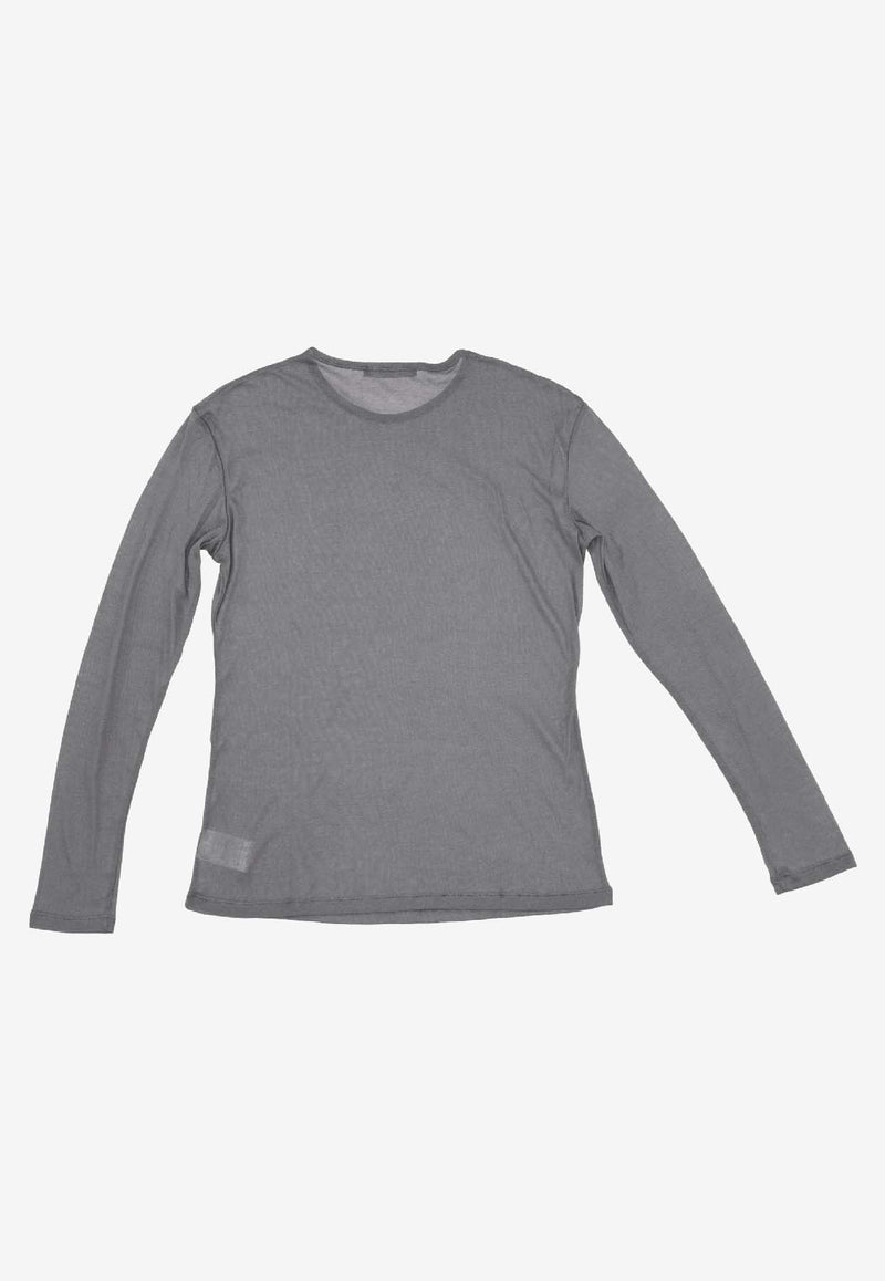 La Rose Long-Sleeved Jersey T-shirt Gray TS001008LISCIO_GREY