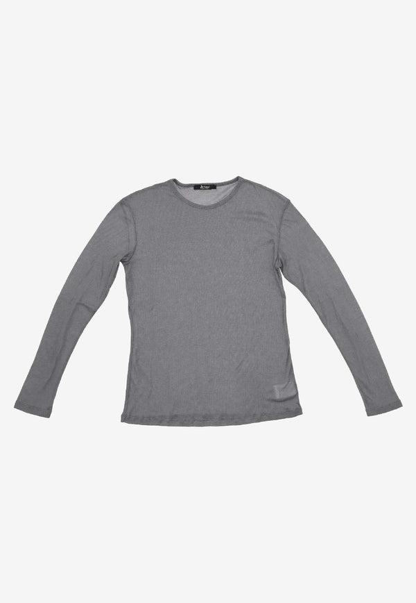 La Rose Long-Sleeved Jersey T-shirt Gray TS001008LISCIO_GREY