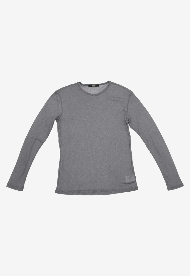 La Rose Long-Sleeved Jersey T-shirt Gray TS001008LISCIO_GREY