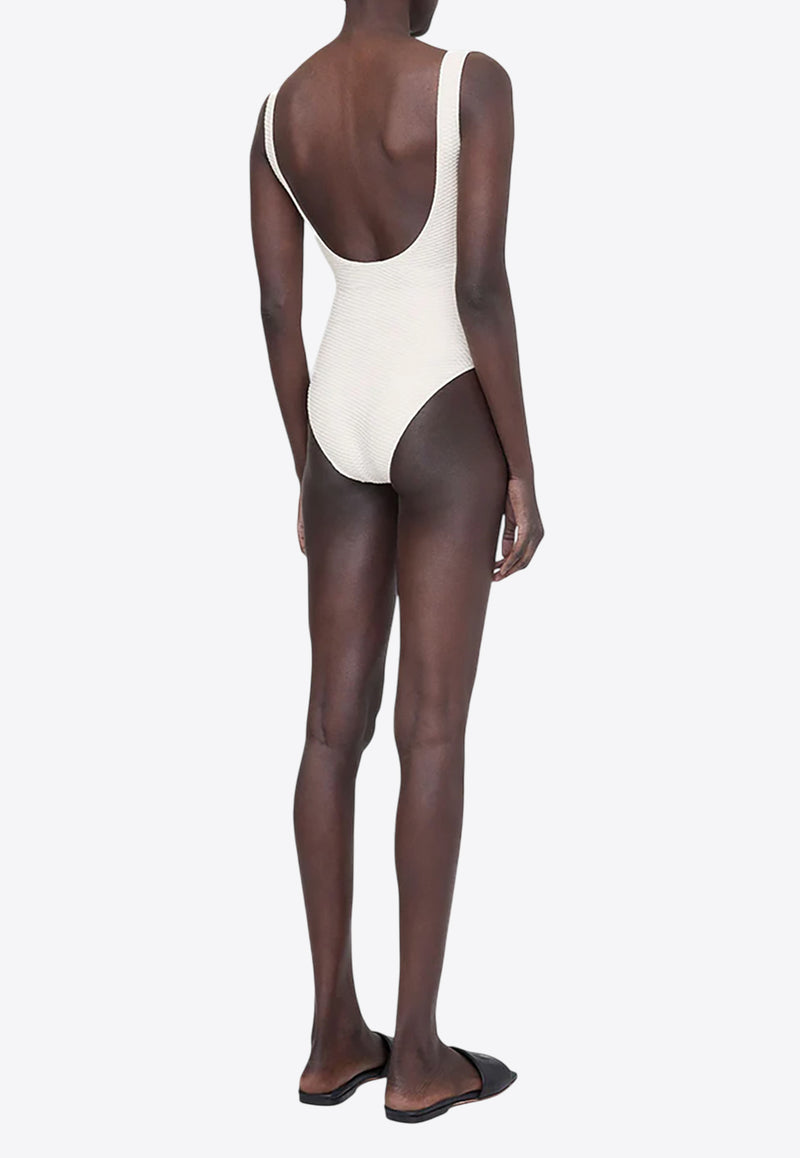 Anine Bing Jace One-Piece Swimsuit  White A110107_127