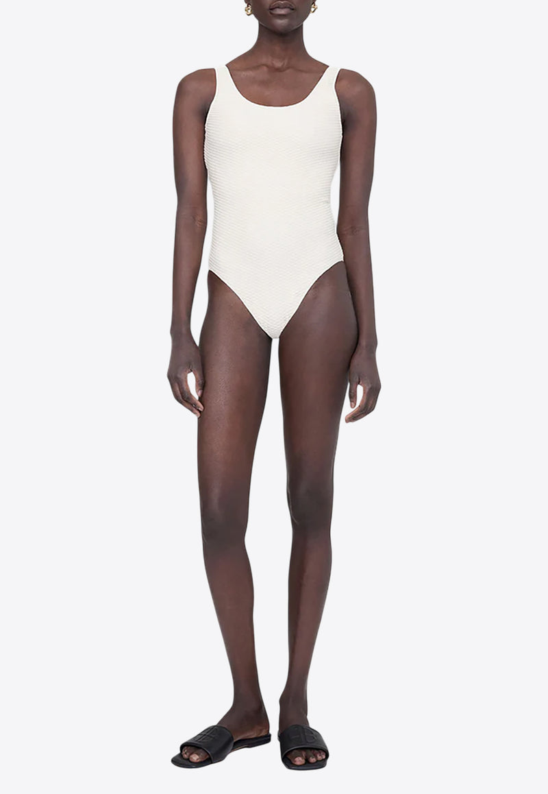 Anine Bing Jace One-Piece Swimsuit  White A110107_127