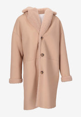 La Rose Single-Breasted Fur Coat Pink 1522CO_PANNA