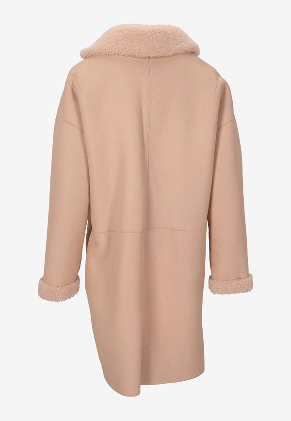 La Rose Single-Breasted Fur Coat Pink 1522CO_PANNA