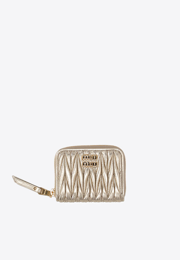 Miu Miu Matelassé Leather Coin Wallet Champagne 5MM268AFPP_F0846