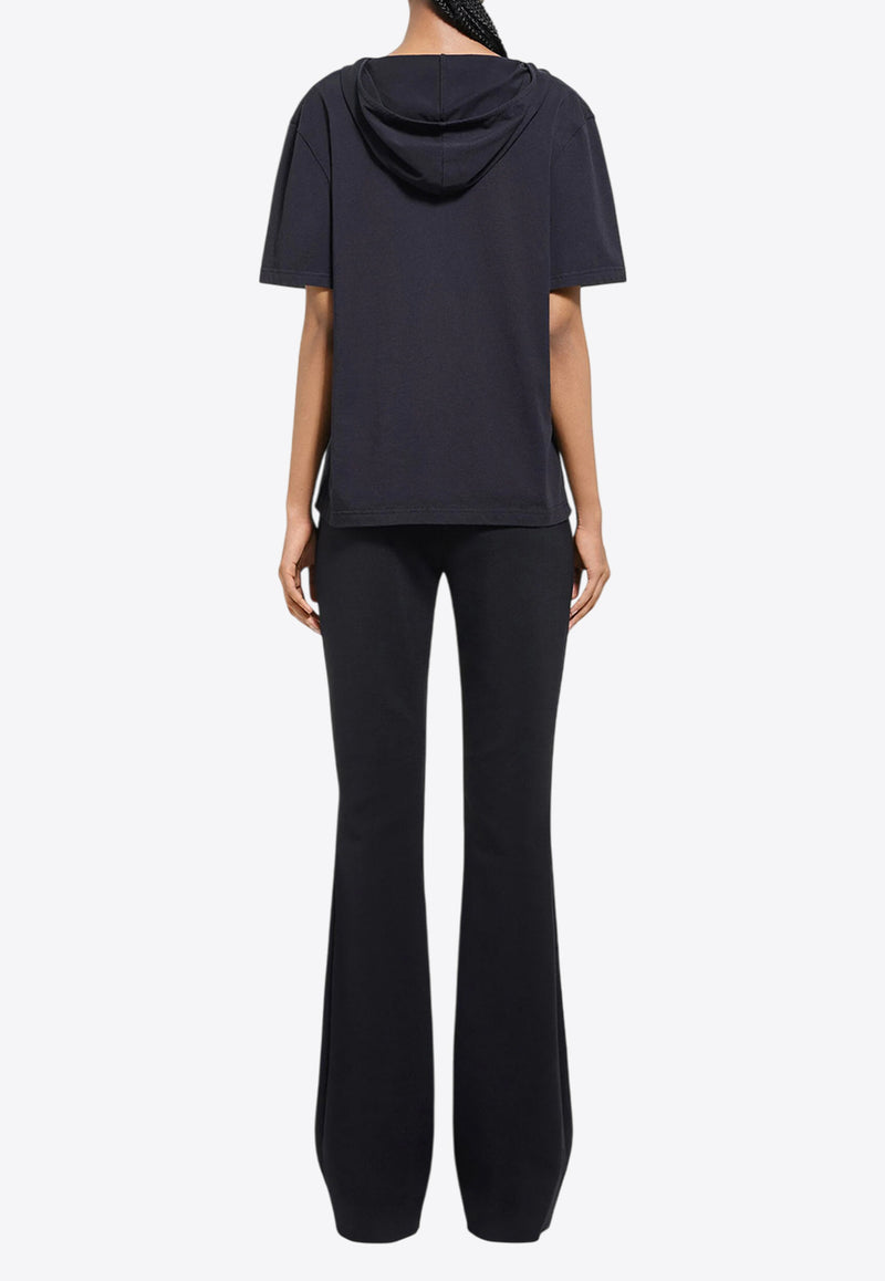 Courrèges Logo Embroidered Hooded T-shirt  Black 424JTS159JS0175_9999