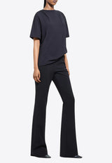 Courrèges Logo Embroidered Hooded T-shirt  Black 424JTS159JS0175_9999