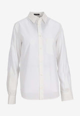 Ann Demeulemeester Betty Long-Sleeved Poplin Shirt White B0011355FA555_001