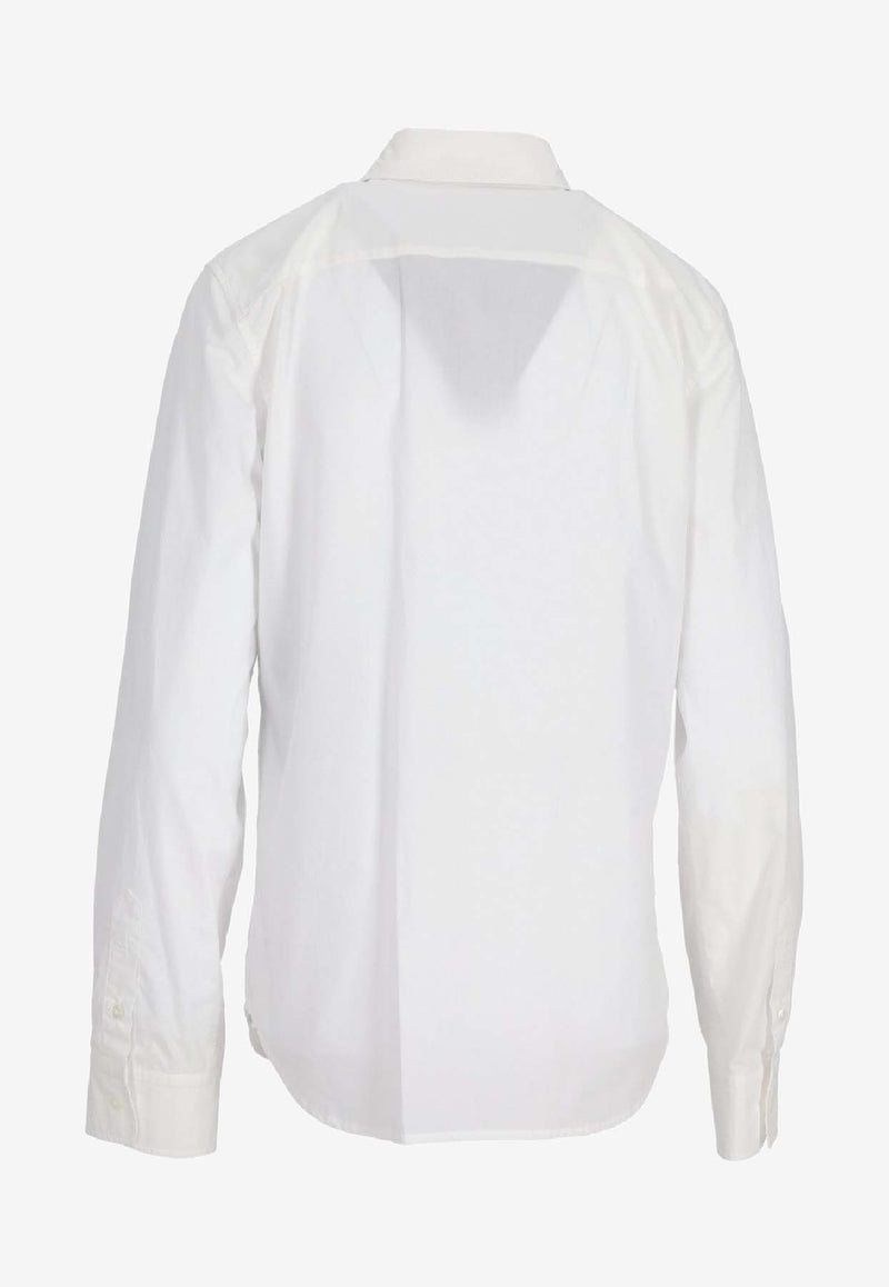 Ann Demeulemeester Betty Long-Sleeved Poplin Shirt White B0011355FA555_001
