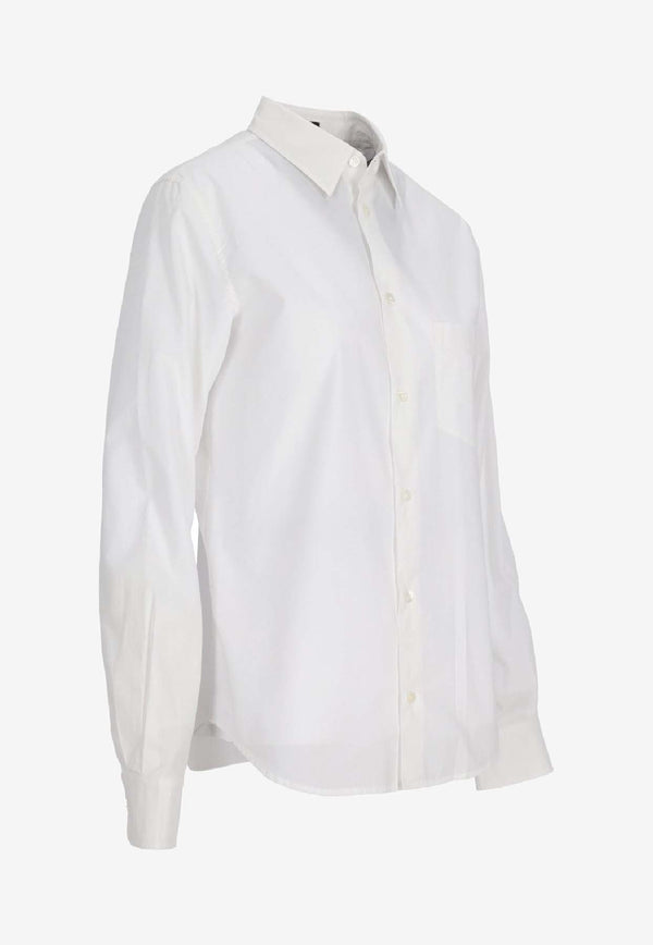 Ann Demeulemeester Betty Long-Sleeved Poplin Shirt White B0011355FA555_001