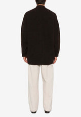 Lemaire Ribbed Wool Oversized Cardigan Dark Brown CO1077LK1027_BR476