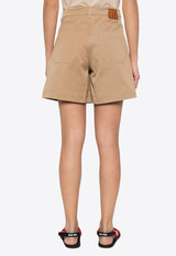Moncler Logo Patch Mini Shorts Beige K10932B0000359858_235