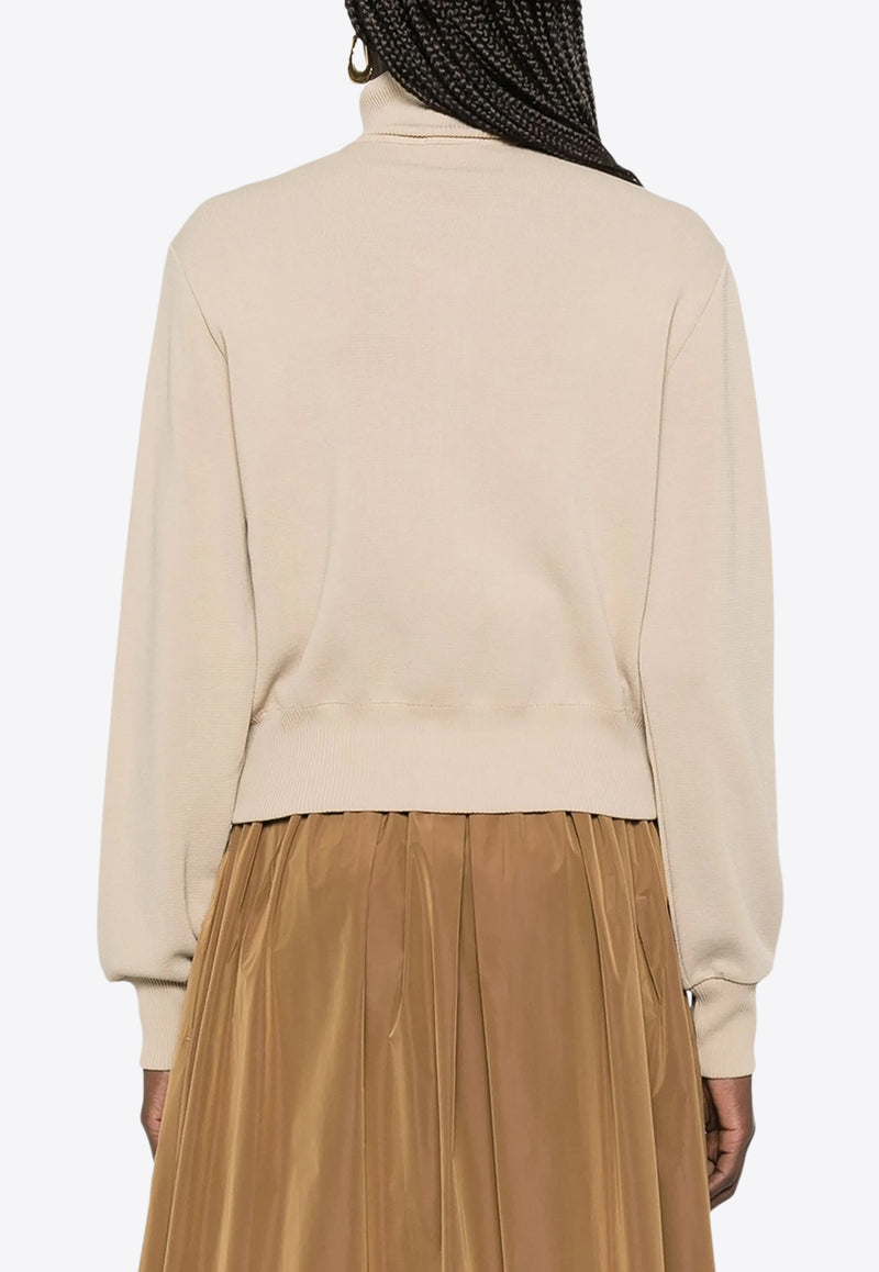 Autry Knitted Zip-Up Tennis Jacket Sand JAPWB7_KT